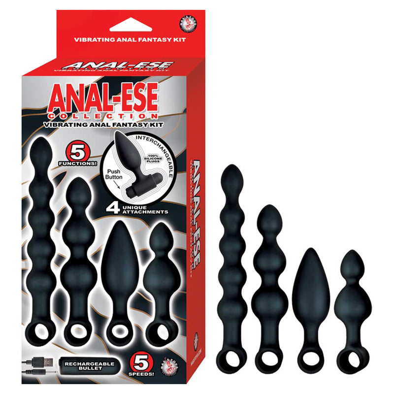 Anal-Ese Collection Vibrating Anal Fantasy Kit - Black - Fantasies Boutique