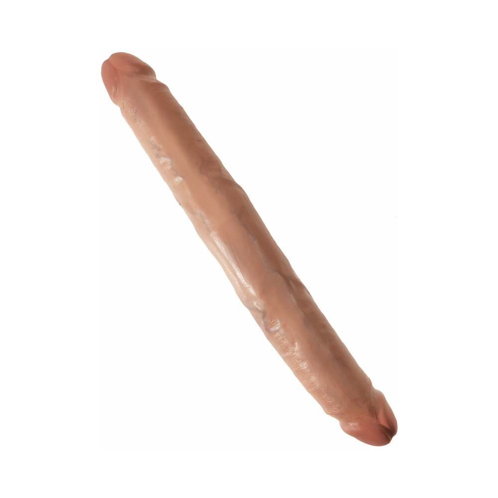 King Cock 12 in. Slim Double Dildo Realistic Tan - Fantasies Boutique
