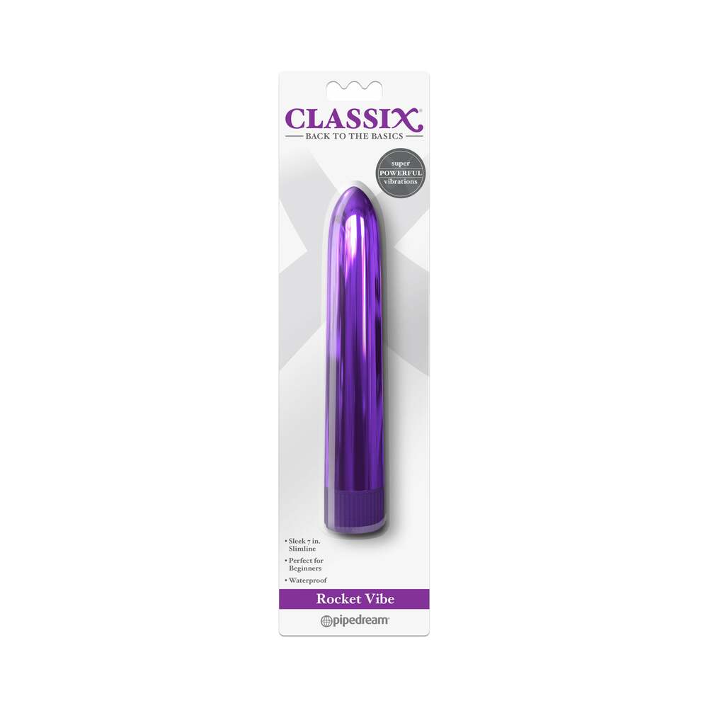 Pipedream Classix Rocket Vibe 7 in. Slimline Vibrator Purple - Fantasies Boutique
