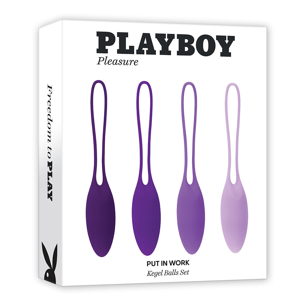 Playboy Put In Work 4-Piece Silicone Kegel Balls Set Acai Ombre - Fantasies Boutique