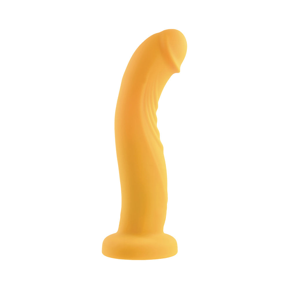Gender X Sweet Embrace Vibrating 7 in. Dildo and Jock-Style Strap-On Harness Set Yellow/Black - Fantasies Boutique
