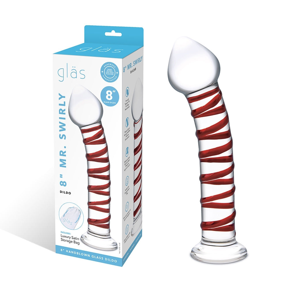 Glas 8 in. Mr. Swirly Glass Dildo - Fantasies Boutique
