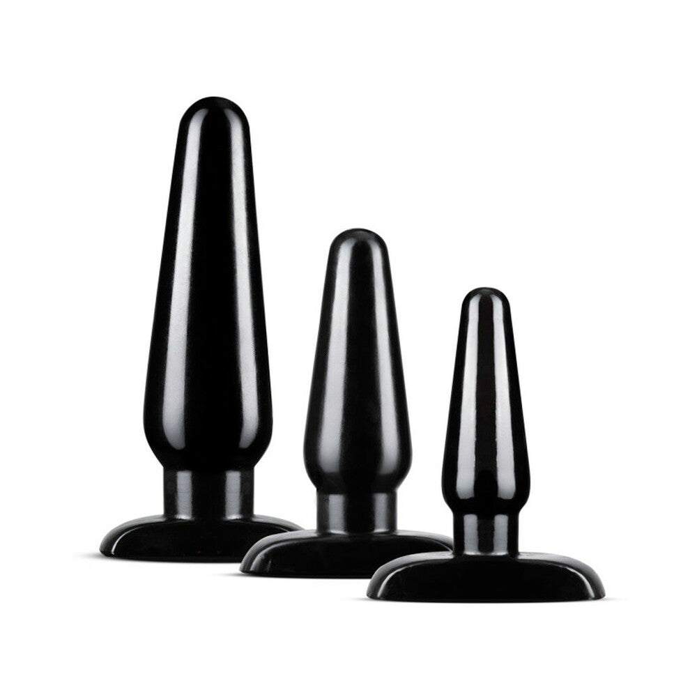 Blush Anal Adventures 3-Piece Basic Plug Kit Black - Fantasies Boutique