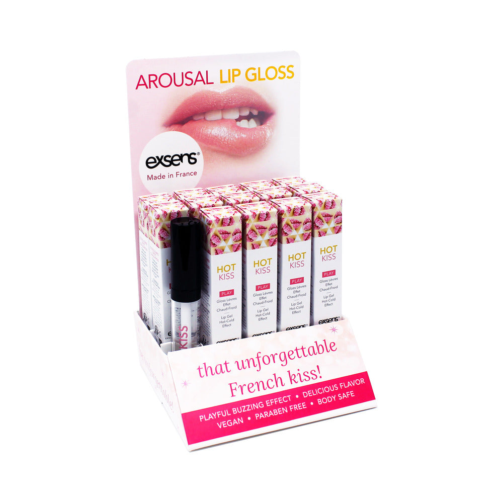 Exsens Hot Kiss Arousal Lip Gloss 15pc Display - Fantasies Boutique