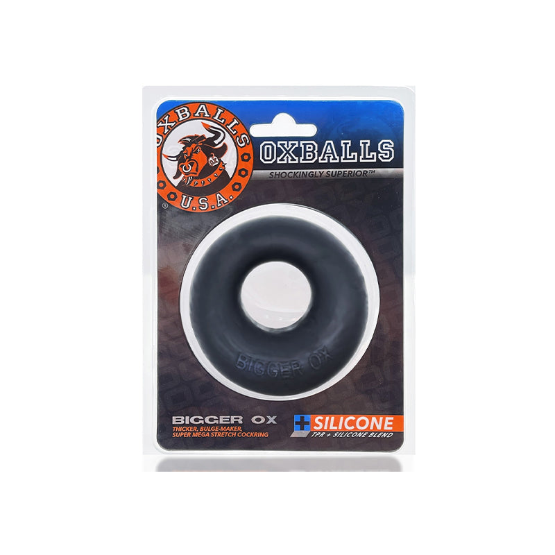 OxBalls Bigger Ox Thick Cockring Silicone TPR Black Ice - Fantasies Boutique