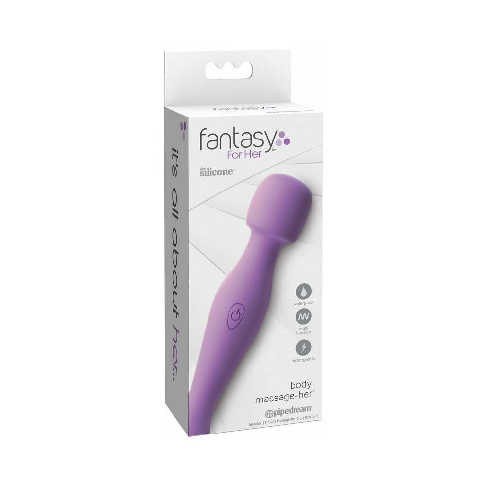 Fantasy For Her Body Massage-Her Rechargeable Silicone Wand Vibrator Purple - Fantasies Boutique