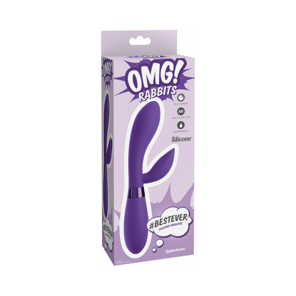 OMG! Rabbits #BestEver Silicone Vibrator Purple - Fantasies Boutique