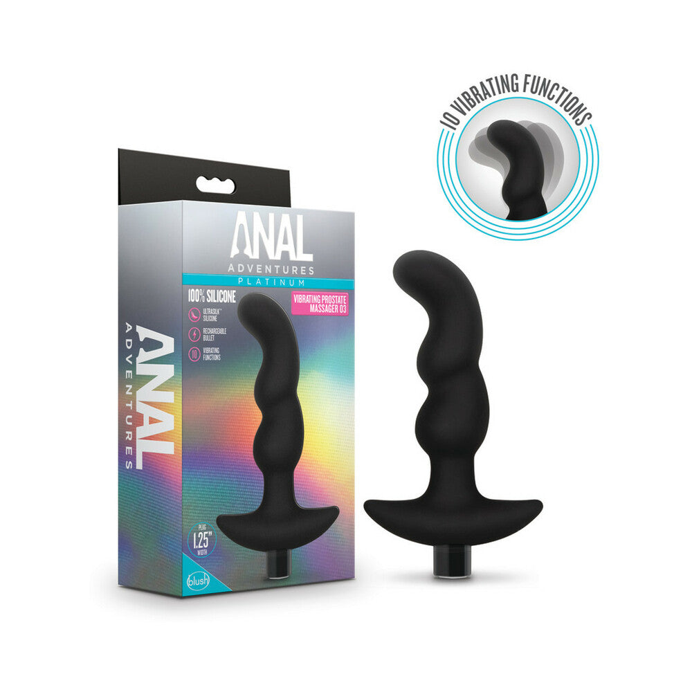 Anal Adventures Platinum Silicone Rechargeable Vibrating Prostate Massager 03 - Fantasies Boutique