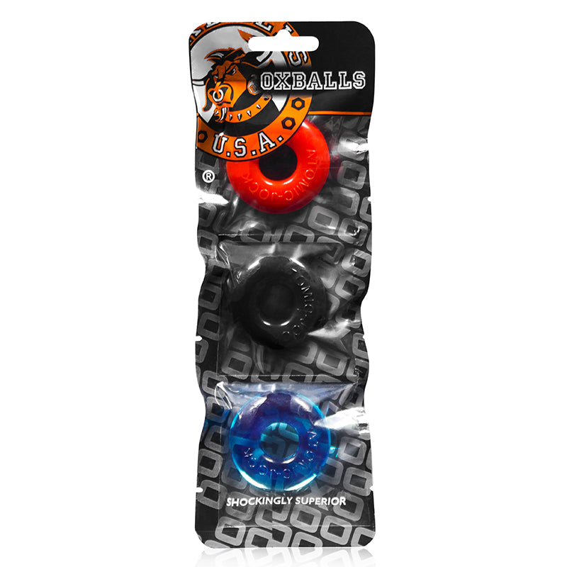 OxBalls Ringer, 3-Pack Of Do-Nut-1, Small, Multicolor - Fantasies Boutique