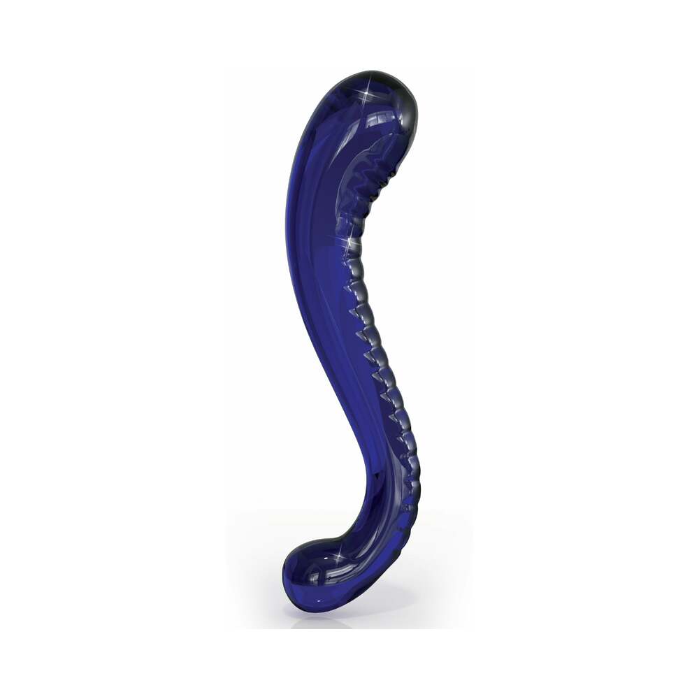 Icicles No. 70 Curved Dual-Ended Glass Dildo Blue - Fantasies Boutique