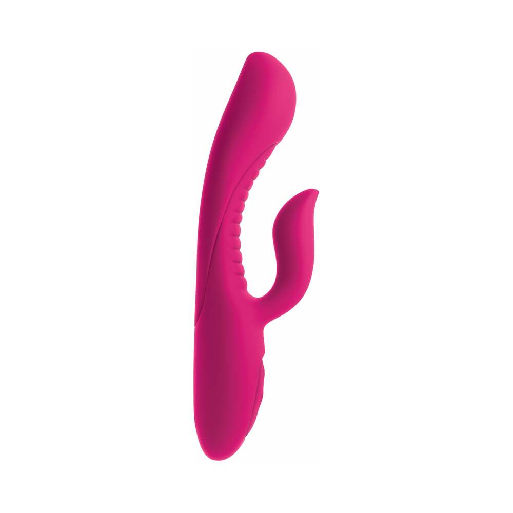 Pipedream Ultimate Rabbits No. 2 Rechargeable Silicone Dual Stimulation Vibrator Fuchsia - Fantasies Boutique