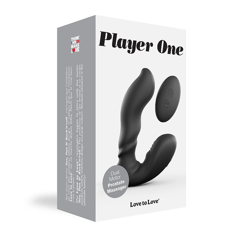 Love to Love Player One Dual Motor Vibrating Prostate Massager With Remote Black - Fantasies Boutique
