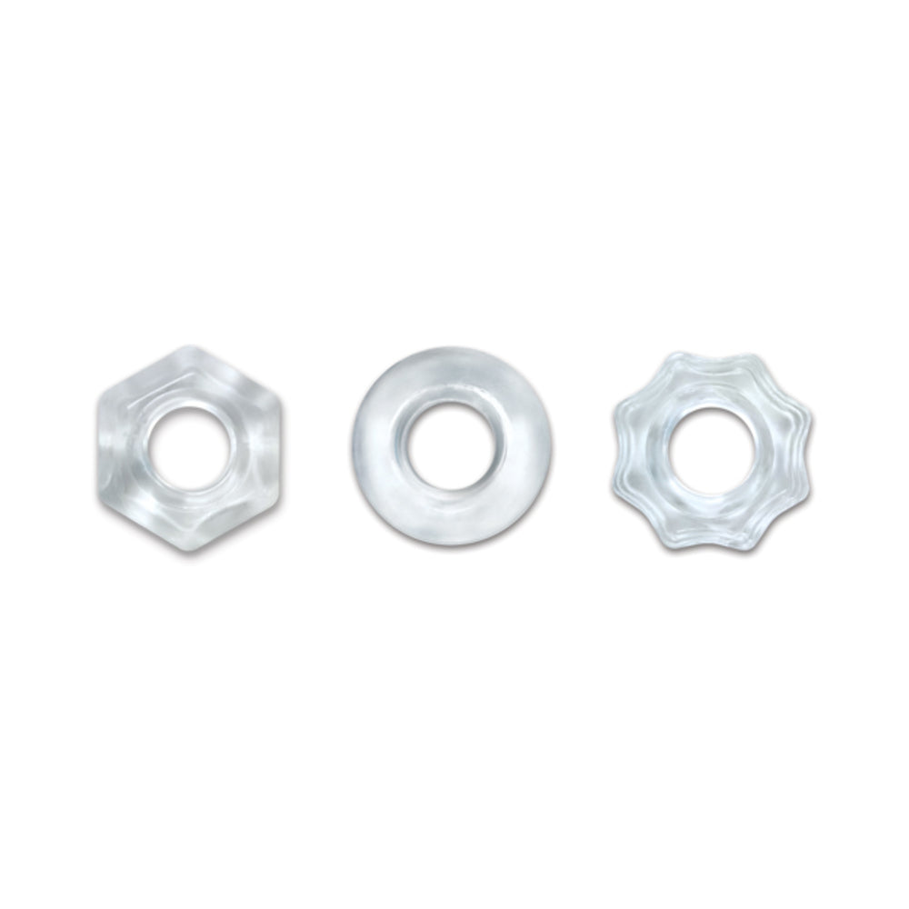 Renegade Chubbies Cock Rings 3-Pack Clear - Fantasies Boutique