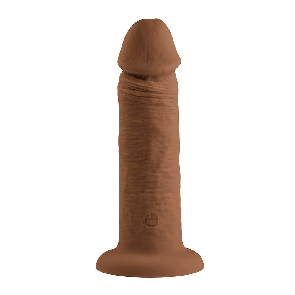 Evolved Rechargeable Vibrating 6 in. Silicone Dildo Dark - Fantasies Boutique