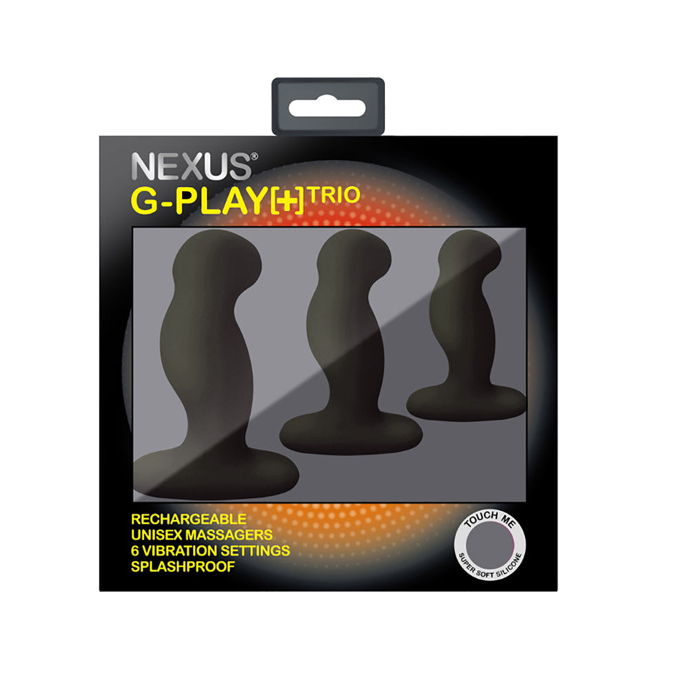 Nexus G-Play Trio+ Unisex Vibrator Pack S/M/L Sizes Black - Fantasies Boutique