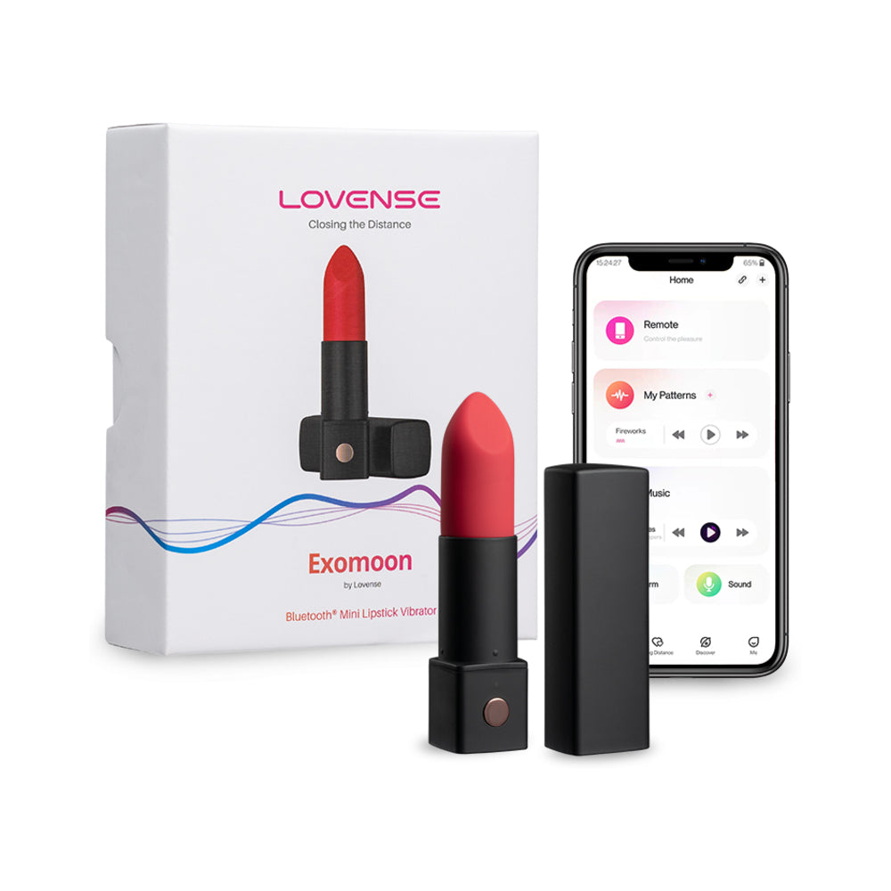 Lovense Exomoon Bluetooth Mini Lipstick Vibrator - Fantasies Boutique