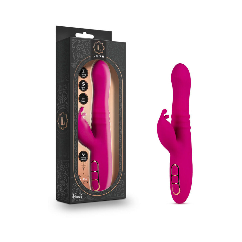 Blush Lush Kira Rechargeable Silicone Thrusting Rabbit Vibrator Velvet - Fantasies Boutique