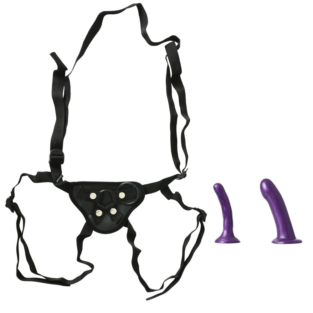 Sportsheets Anal Explorer Kit with Adjustable Strap-On Harness & 2-Piece Silicone Dildo Set - Fantasies Boutique