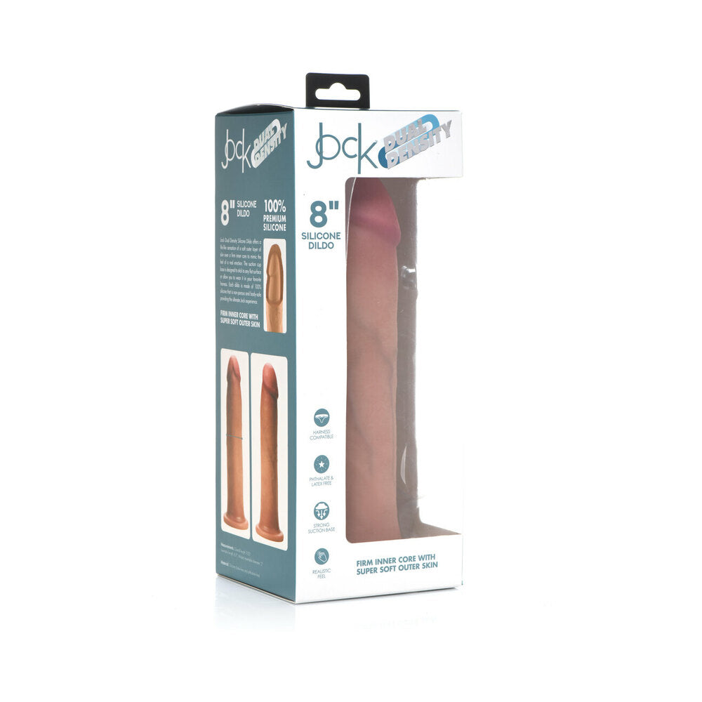 Curve Toys Jock Dual Density 8 in. Silicone Dildo with Suction Cup Light - Fantasies Boutique