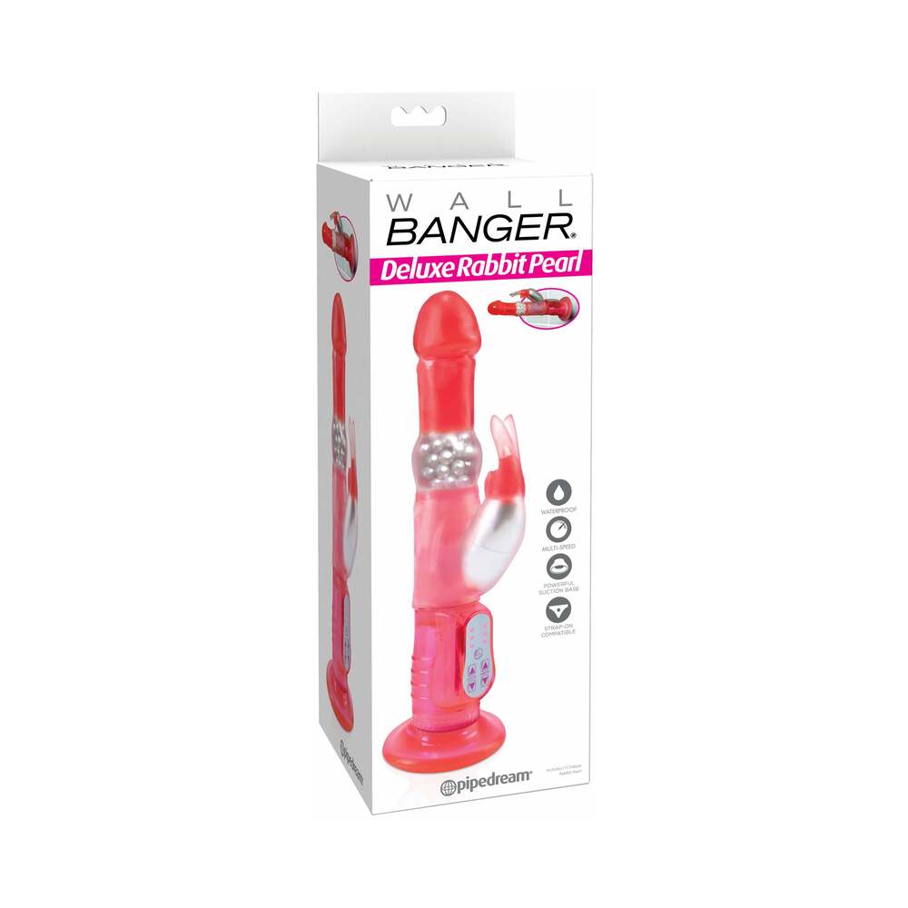 Pipedream Waterproof Wall Bangers Deluxe Rotating Rabbit Vibrator With Suction Cup Pink - Fantasies Boutique
