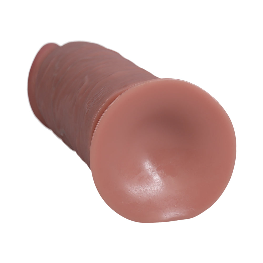 RealRock Extra Thick 9 in. Dildo Tan - Fantasies Boutique