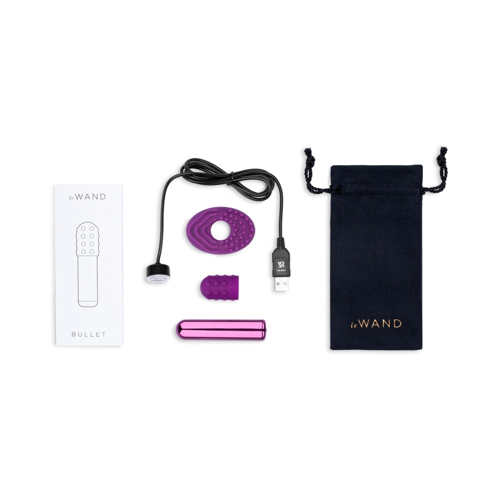 Le Wand Chrome Bullet Rechargeable Vibrator Dark Cherry - Fantasies Boutique