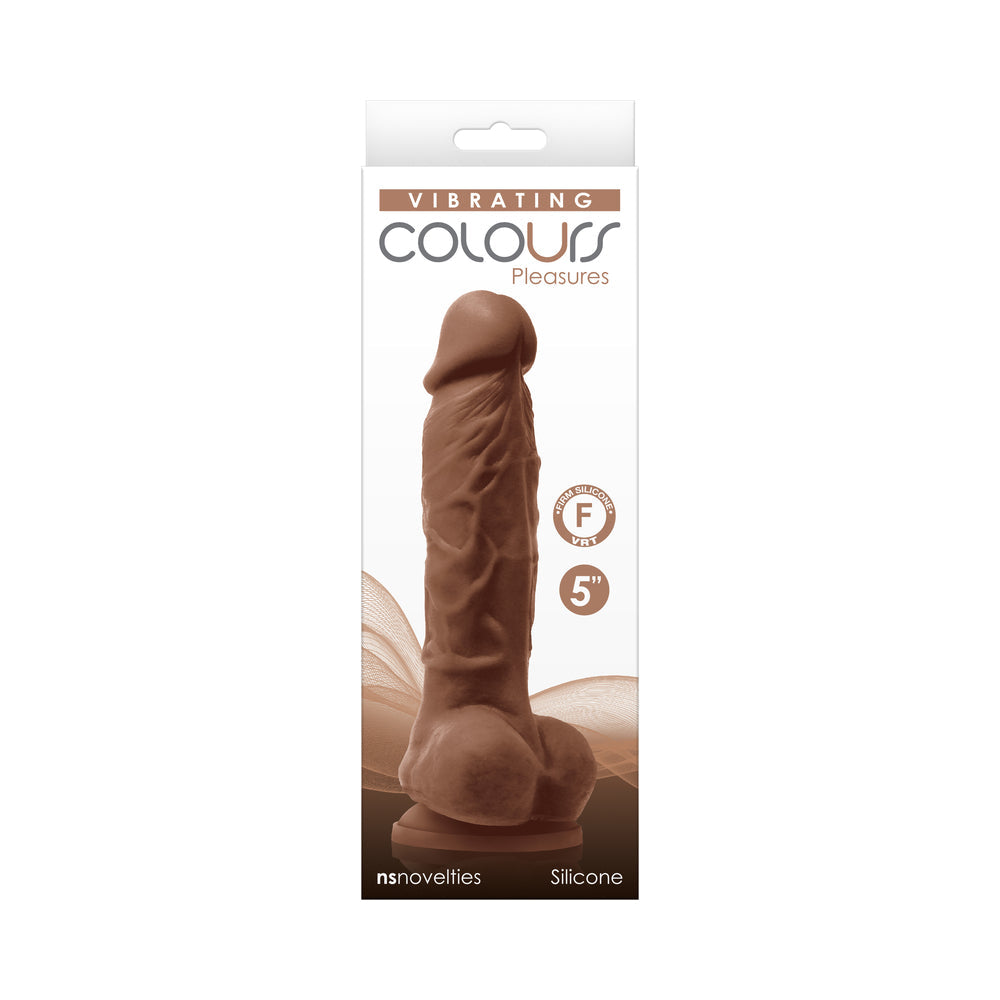 Colours Pleasures 5 in. Vibrating Dildo Brown - Fantasies Boutique