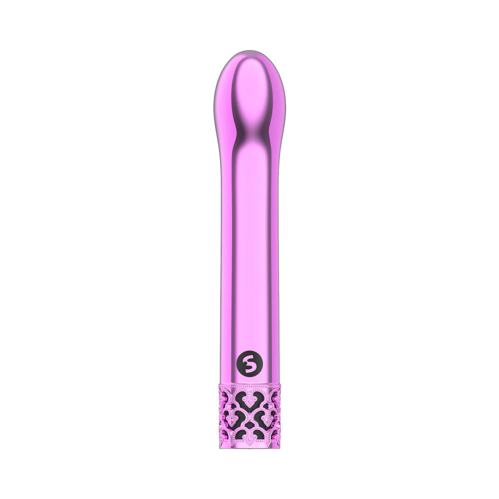 Shots Royal Gems Jewel Rechargeable Curved ABS Bullet Vibrator Pink - Fantasies Boutique