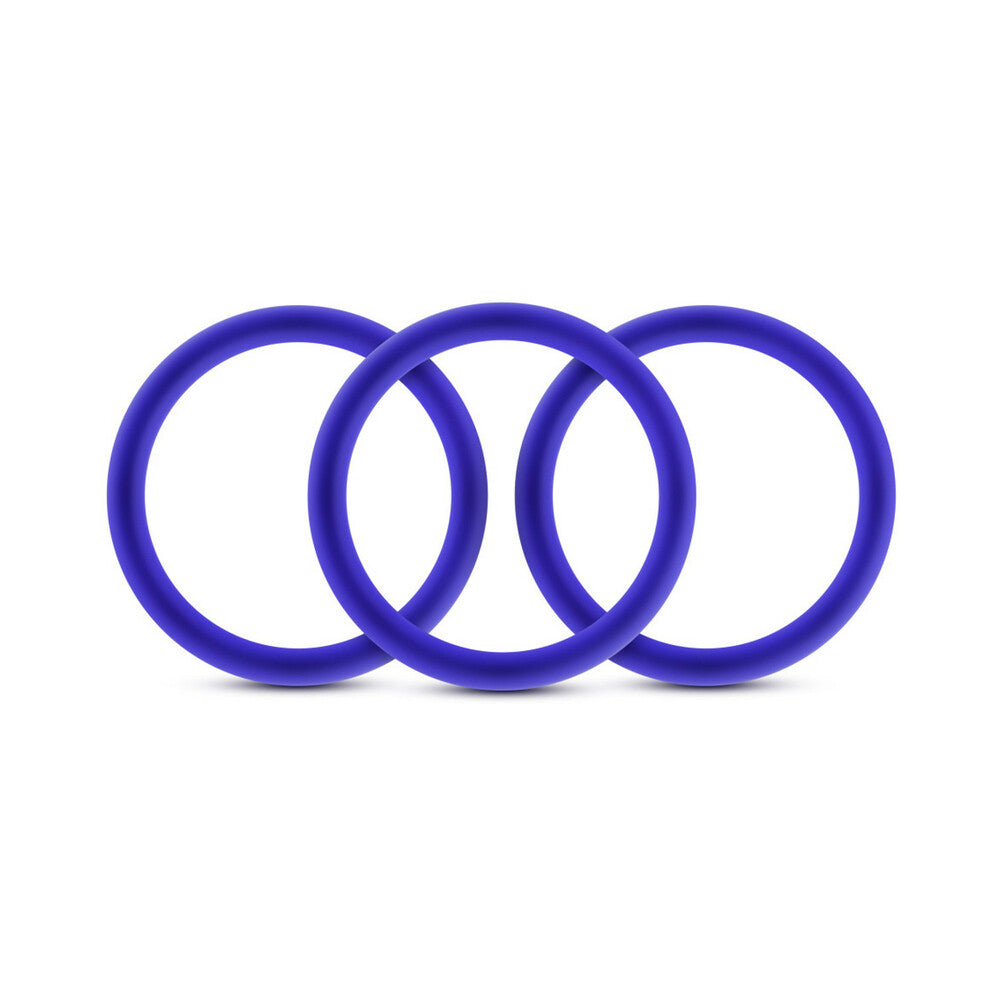 Blush Performance VS1 Pure Premium Silicone Cockrings 3-Pack Medium Indigo - Fantasies Boutique