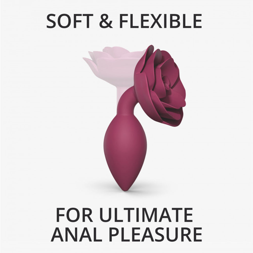 Love to Love Open Roses Silicone Anal Plug Plum Star M - Fantasies Boutique
