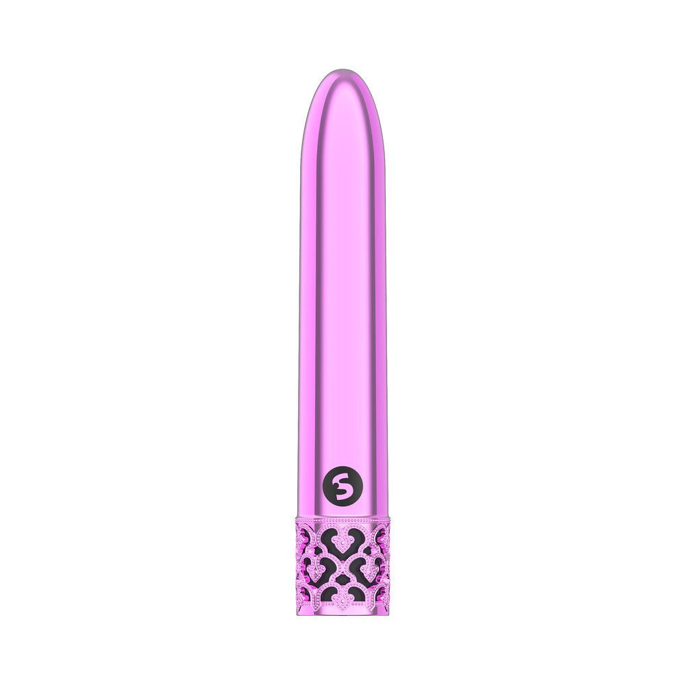 Shots Royal Gems Shiny Rechargeable ABS Bullet Vibrator Pink - Fantasies Boutique