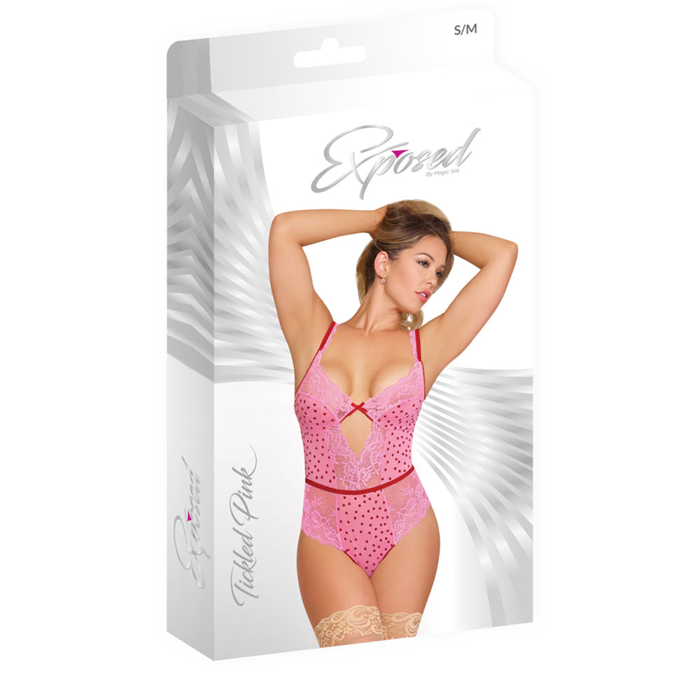 Magic Silk Tickled Pink Balconette Teddy Pink S/M - Fantasies Boutique