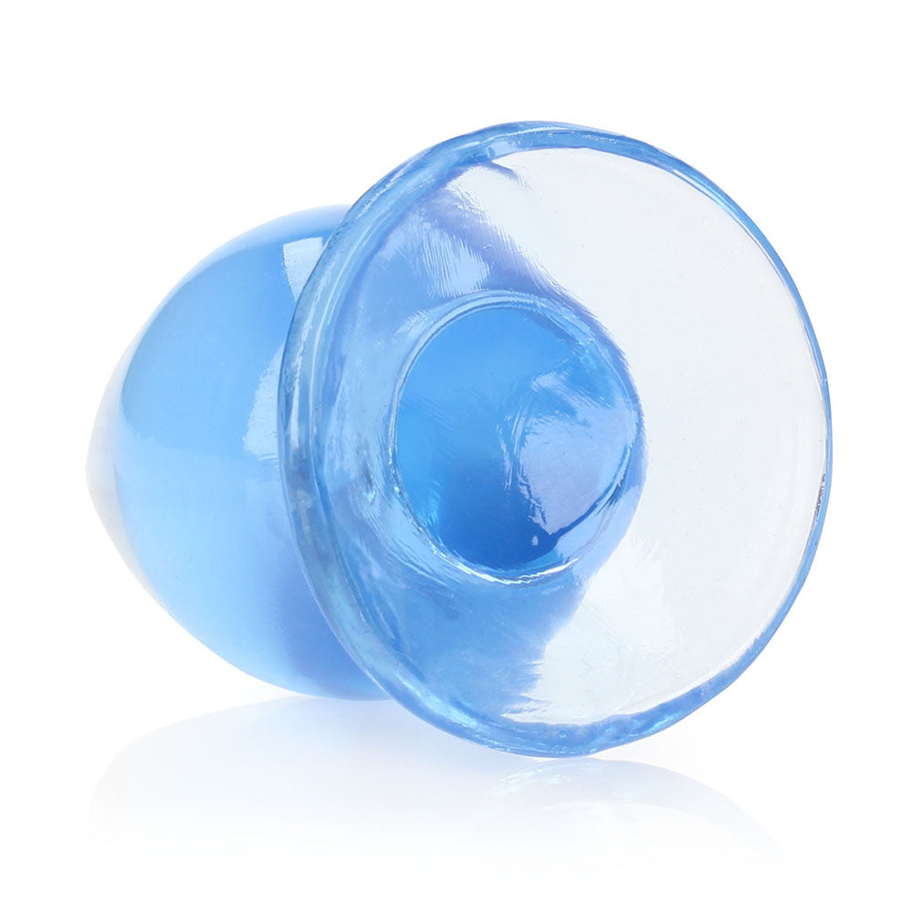 RealRock Crystal Clear 3.5 in. Anal Plug Blue - Fantasies Boutique