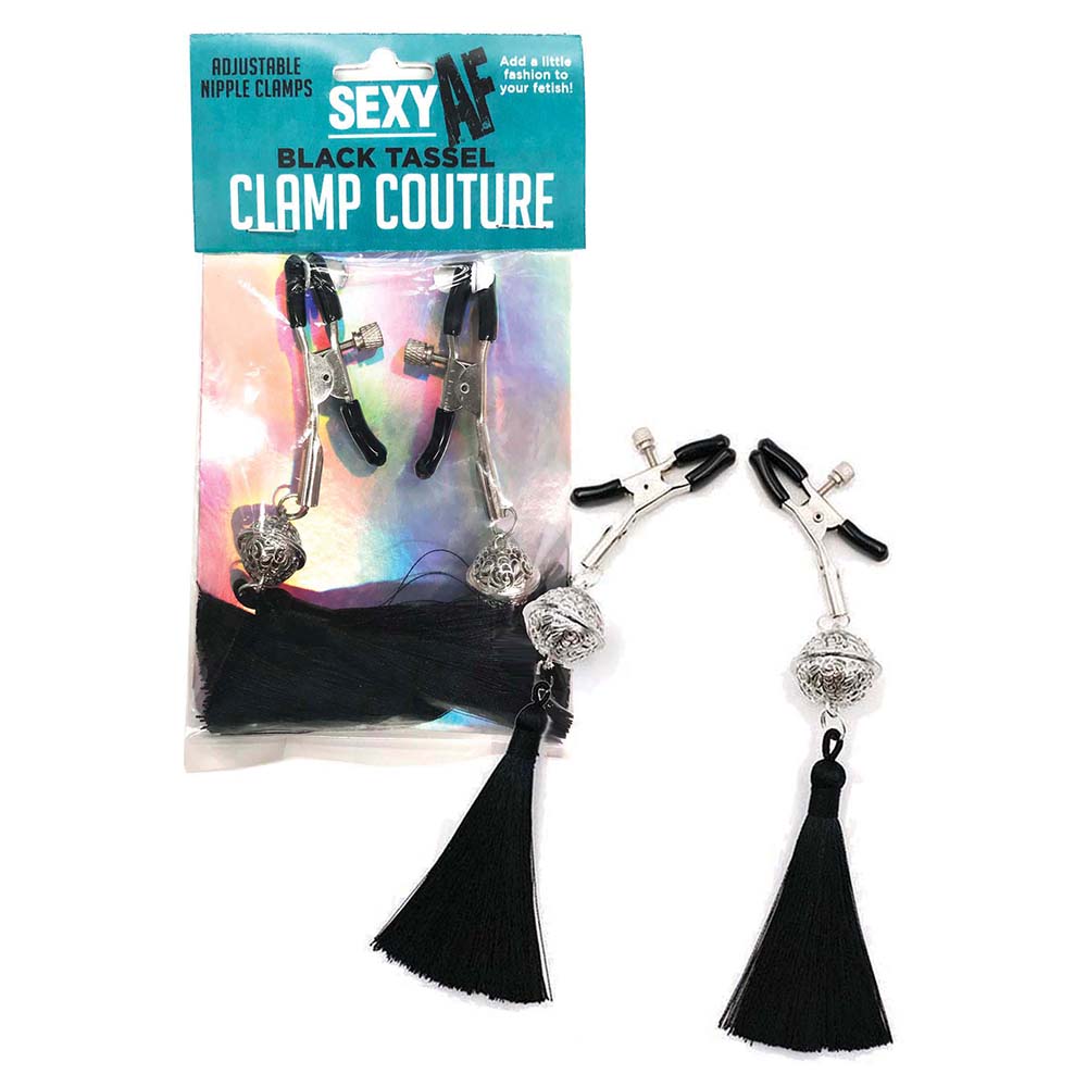 AF Sexy Nipple Clamps Black Tassle - Fantasies Boutique