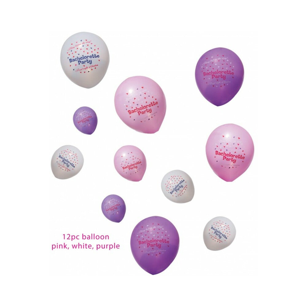 Bachelorette Party Balloons (12pc) Asst, - Fantasies Boutique