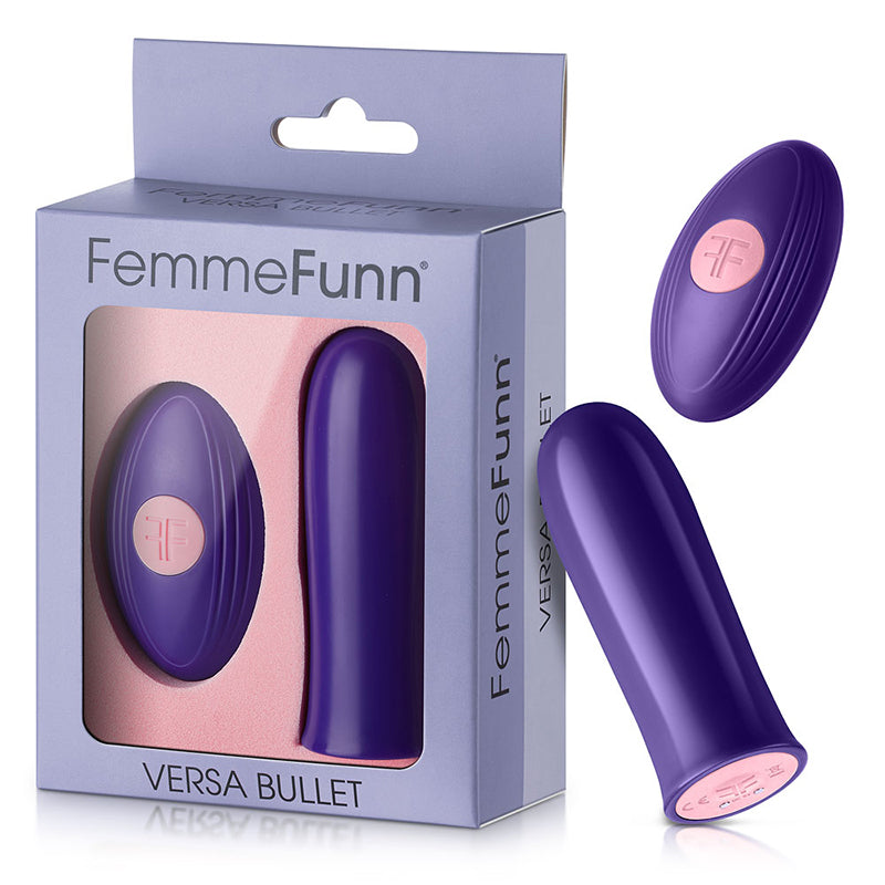 FemmeFunn Versa Bullet Rechargeable Remote-Controlled Vibrator Dark Purple - Fantasies Boutique
