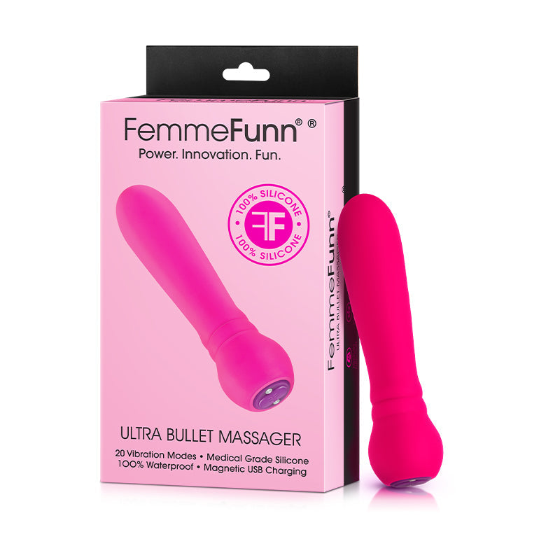 FemmeFunn Ultra Bullet Massager Rechargeable Silicone Vibrator Pink - Fantasies Boutique