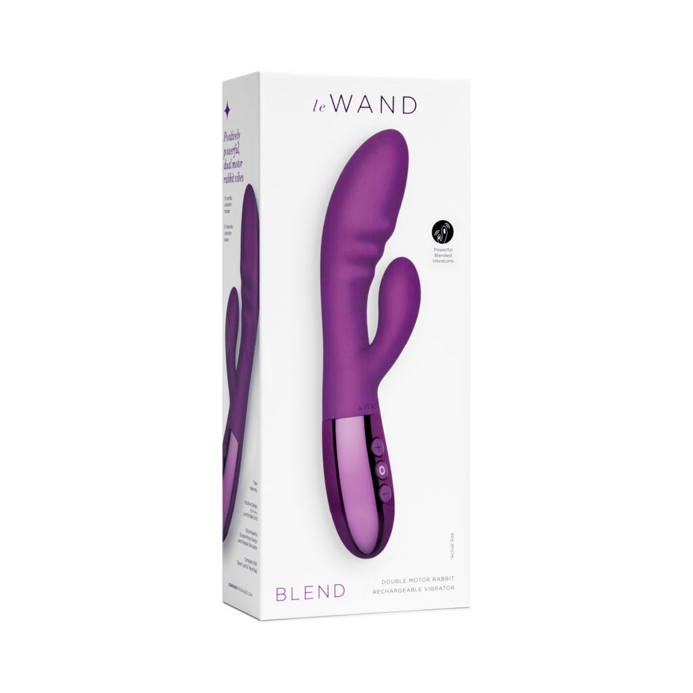 Le Wand Blend Rechargeable Double-Motor Silicone Rabbit Vibrator Dark Cherry - Fantasies Boutique