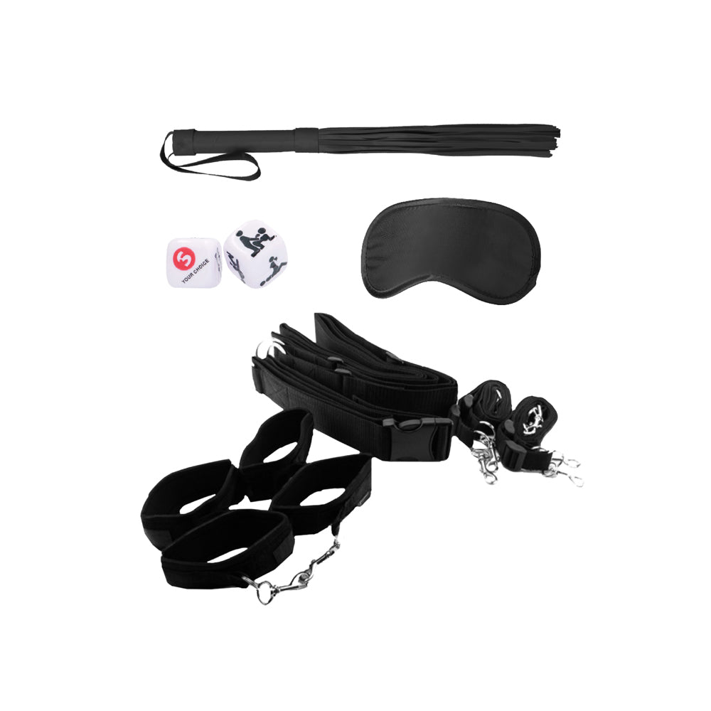 Ouch! Black & White Bondage Belt Restraint System Black - Fantasies Boutique