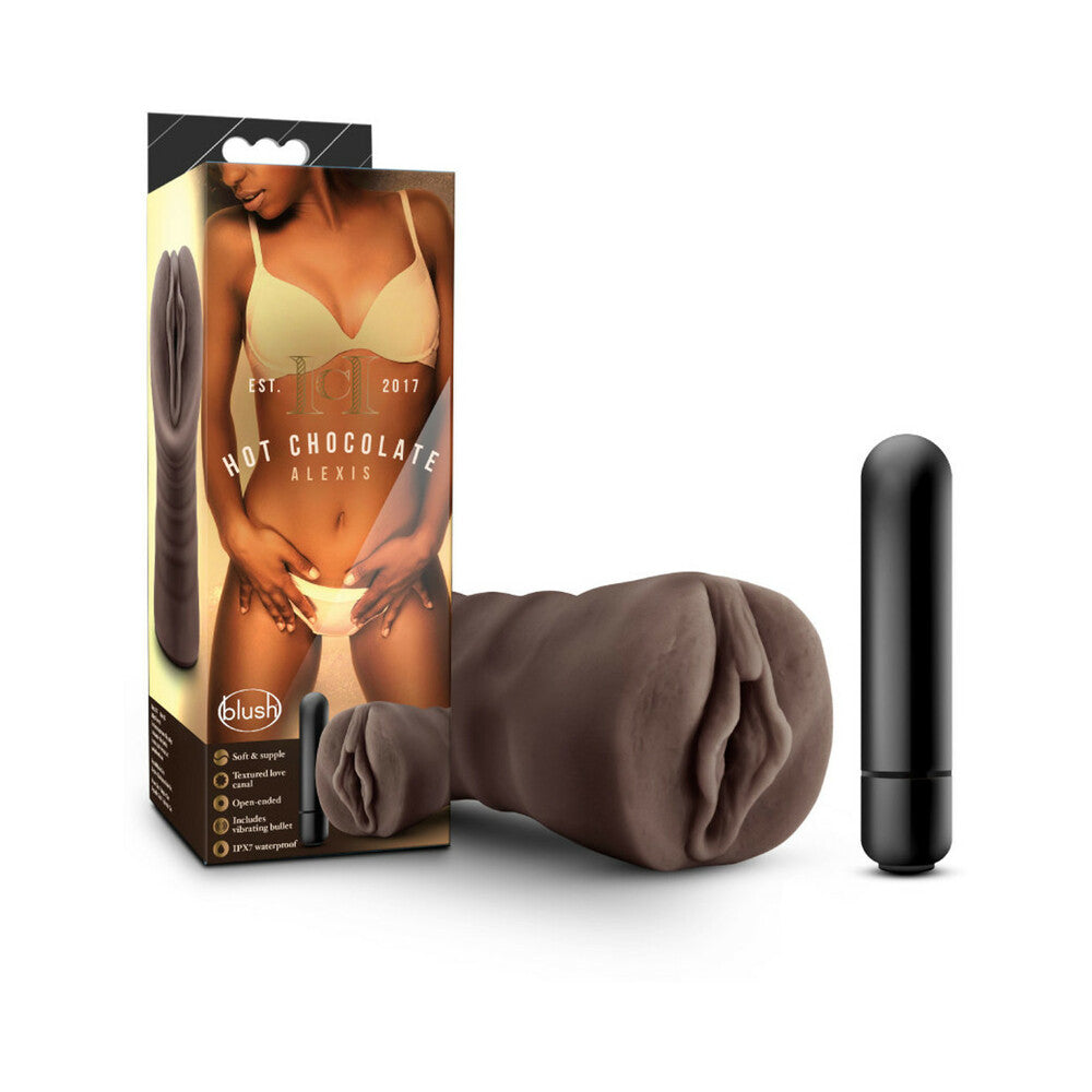 Hot Chocolate Alexis Vagina Stroker with Bullet Vibrator Brown - Fantasies Boutique