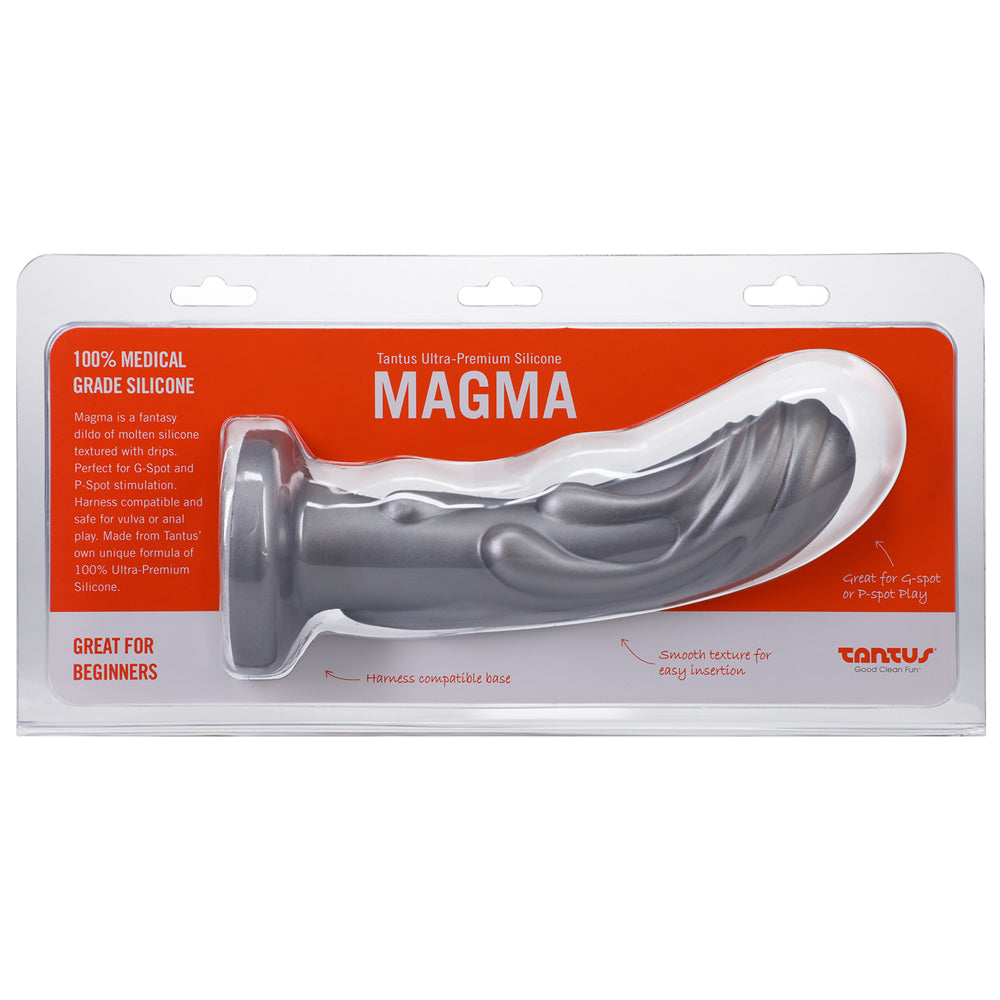 Tantus Magma 7 in. Fantasy Dildo Medium-Firm Silver - Fantasies Boutique
