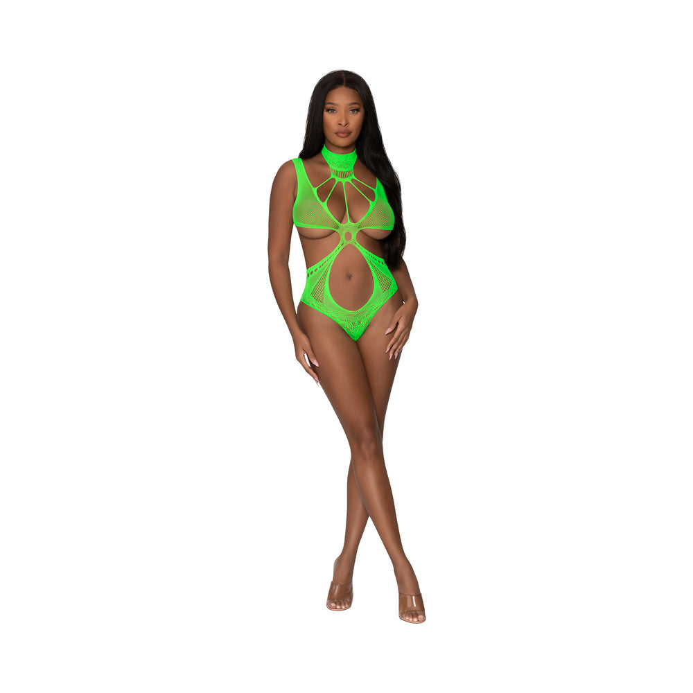 Magic Silk Seamless Teddy Lime OS - Fantasies Boutique