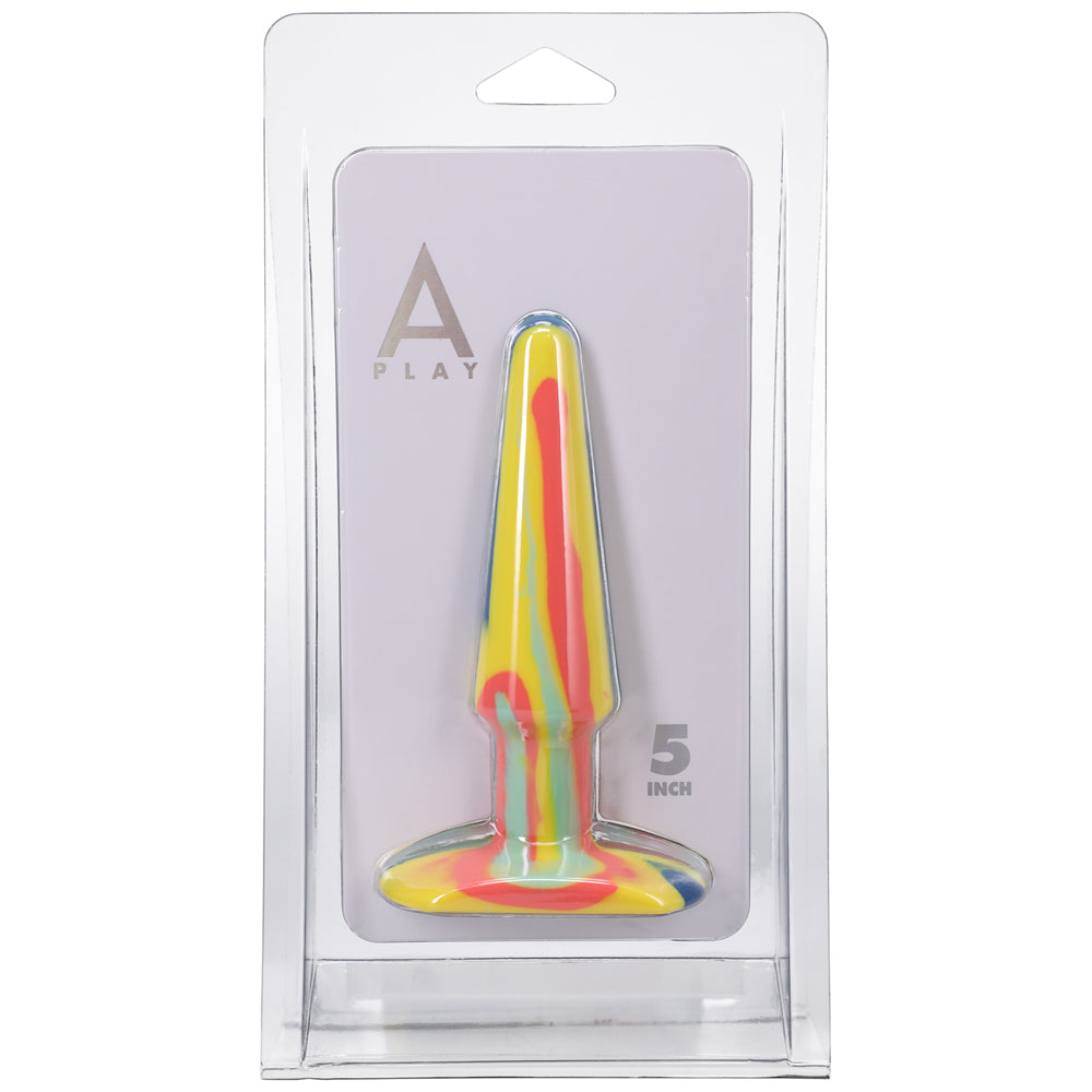 A-Play Groovy 5 in. Silicone Anal Plug Sunrise - Fantasies Boutique