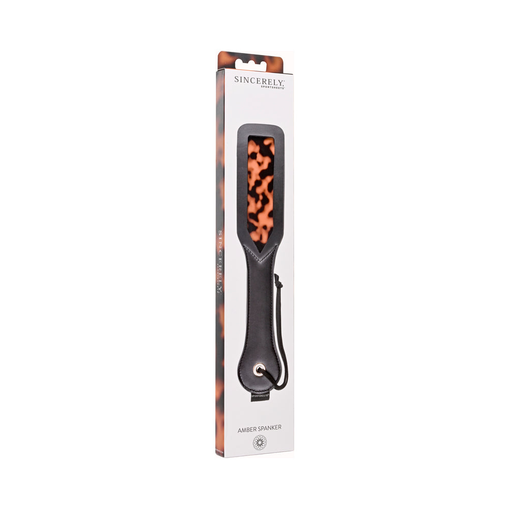 Sincerely, Sportsheets Amber Layered Spanker Tortoiseshell - Fantasies Boutique