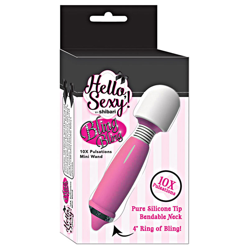 Hello Sexy Bling Mini Wand Rechargeable 10X Pink - Fantasies Boutique