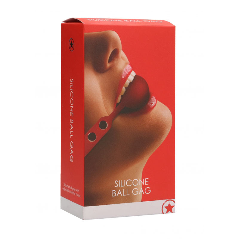 Ouch! Adjustable Silicone Ball Gag Red - Fantasies Boutique