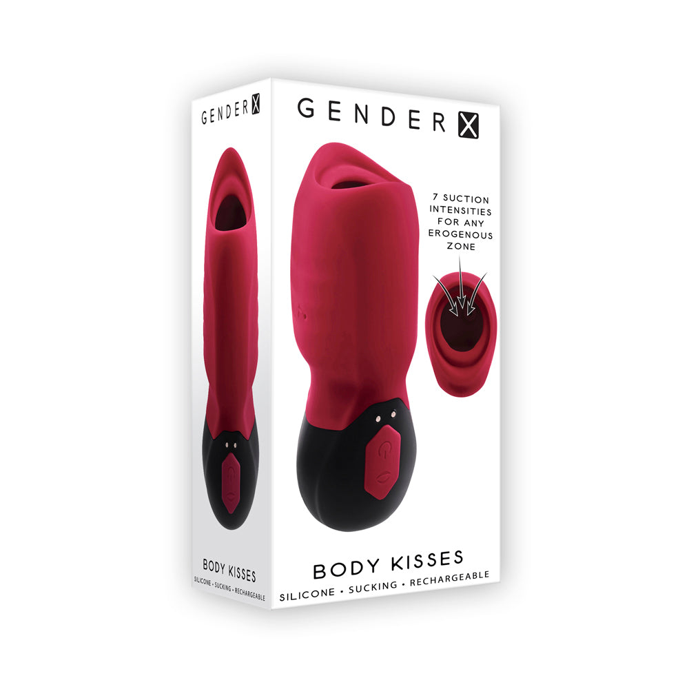 Gender X Body Kisses Rechargeable Vibrating Silicone Suction Massager Red - Fantasies Boutique