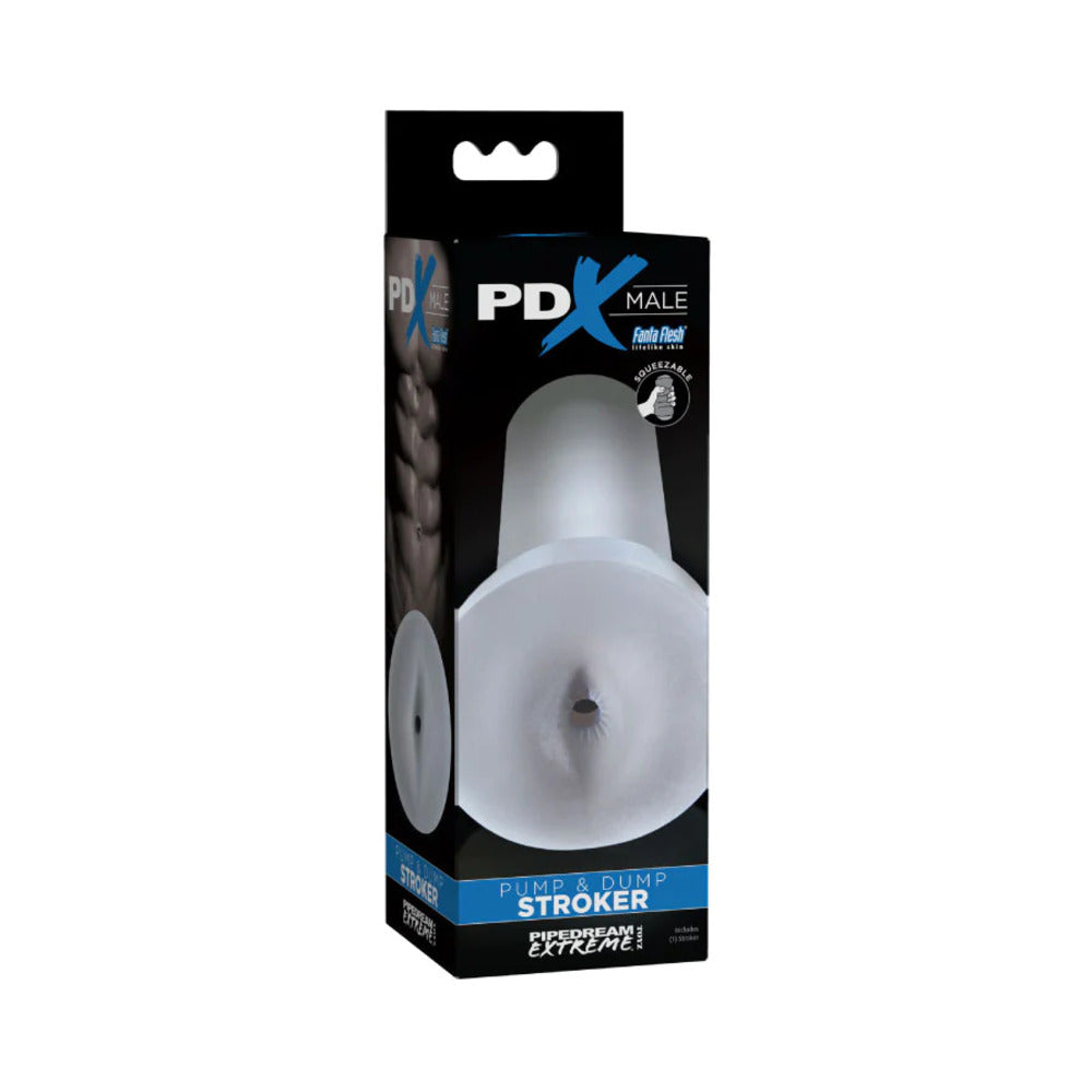 PDX Male Pump & Dump Squeezable Anal Stroker Clear - Fantasies Boutique