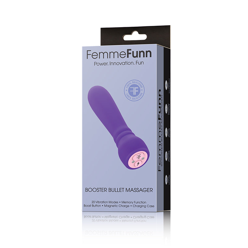 FemmeFunn Booster Bullet Massager Rechargeable Silicone Vibrator Dark Purple - Fantasies Boutique