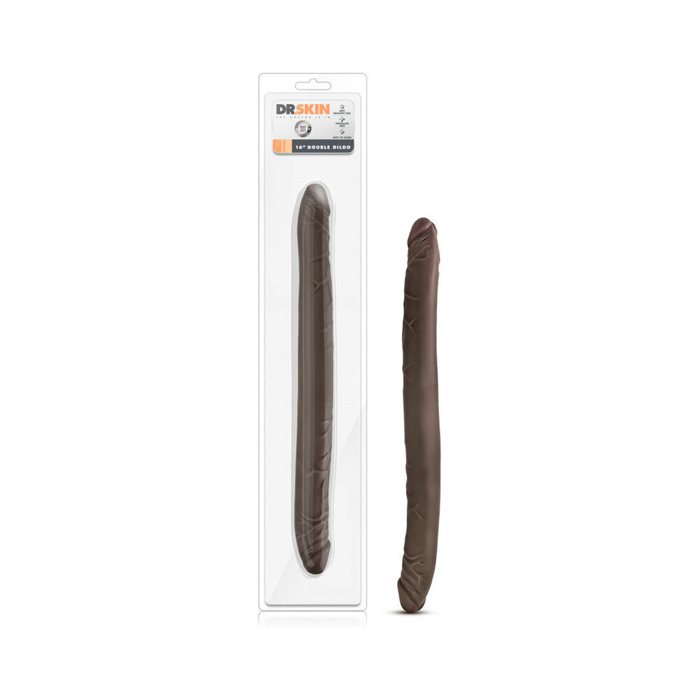 Blush Dr. Skin 16 in. Double Dildo Brown - Fantasies Boutique